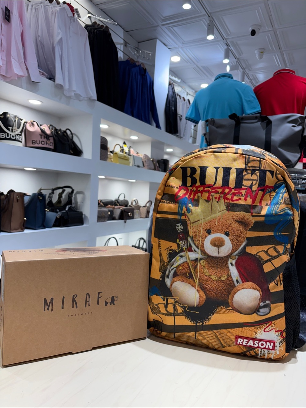 Teddy Graphic Backpack - Brown